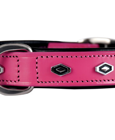 Fancy Collar – Pink (Diamond Stone) - Made from pink cow softy leather on both the top and bottom, this fancy dog collar combines quality materials with...