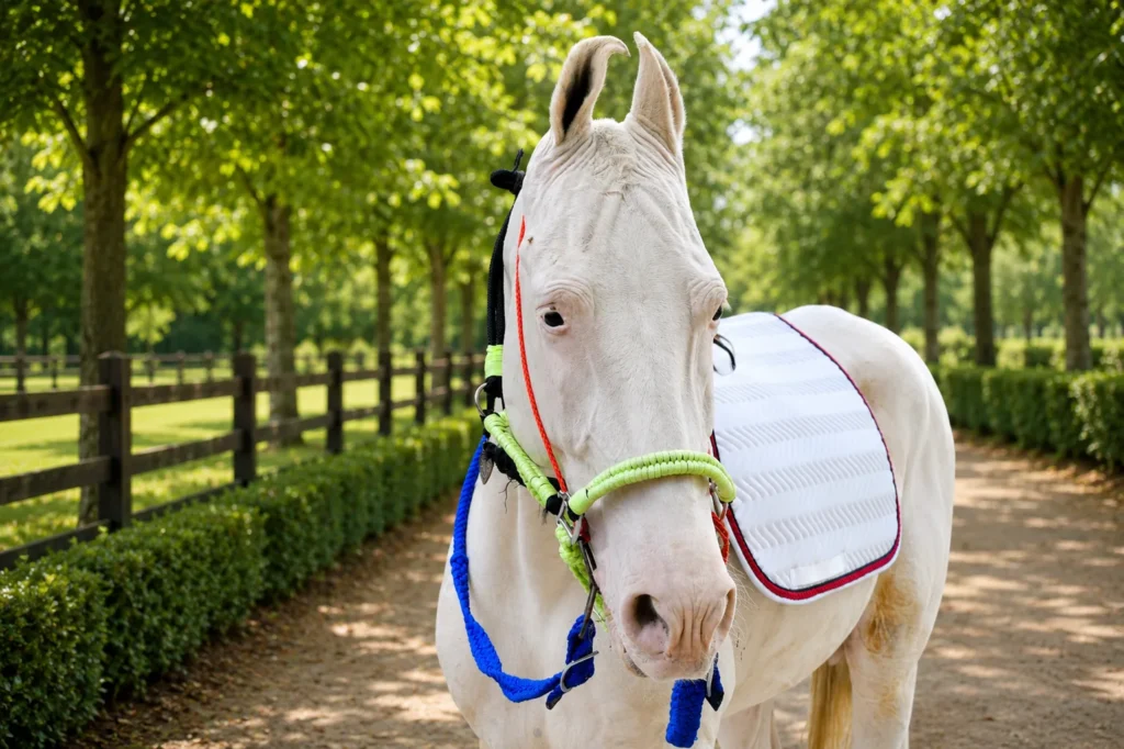 Rope Halter-Green Gallery Image 3 - Green poly nylon rope horse halter designed in full size with a fully adjustable structure. Built without hardware material, it...