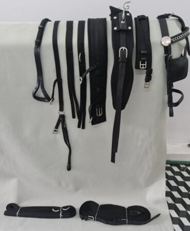 Nylon Driving Harness - High-quality English-pattern nylon driving harness featuring a fully padded saddle and breastplate, reinforced double-layered strapping, and handcrafted leather details for...