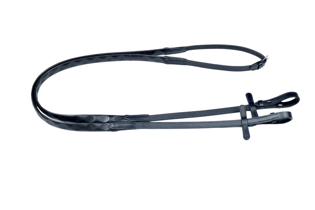 Rubber Reins - High-quality leather bridle reins with rubber inserts designed for maximum resistance, ideal for both daily training and competition.