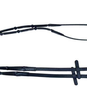 Leather Magna Reins - Features durable stainless steel studs for easy adjustment and a secure fit, ideal for riders seeking reliability and performance.
