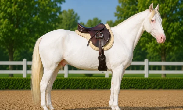 Dressage Girth (VT-GIRTH-118) Gallery Image 1 - Premium jumping girth crafted from cow leather with stainless steel buckles and elastic support. Designed to provide a stable and...