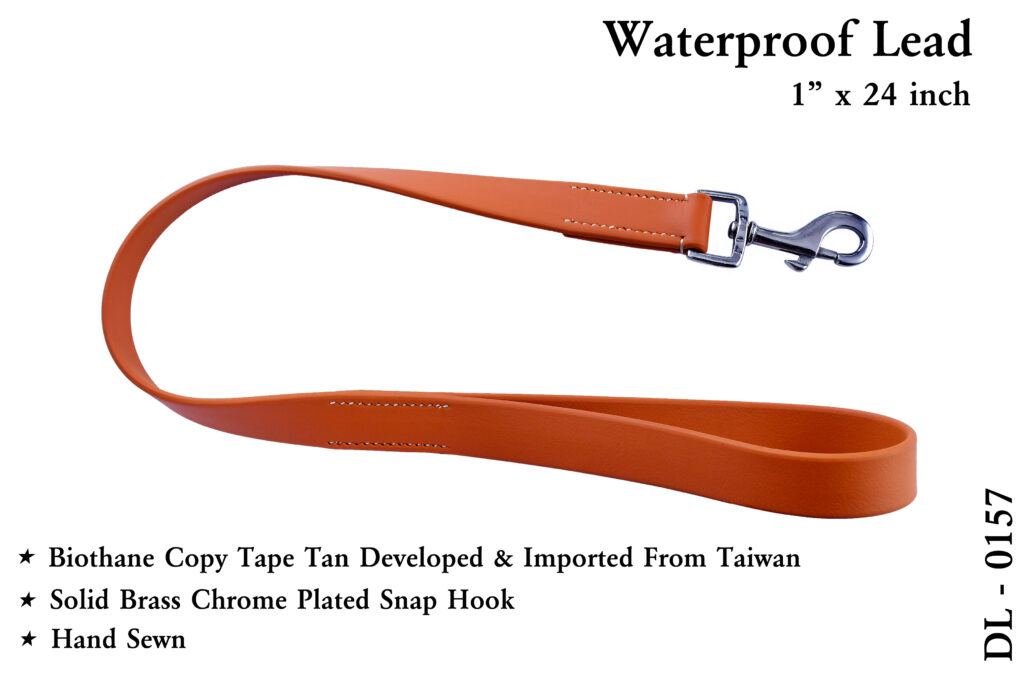 Waterproof Lead – Brown - Waterproof dog lead made with durable BioThane copy tape and stainless steel hardware. Hand-sewn construction provides a strong and dependable...