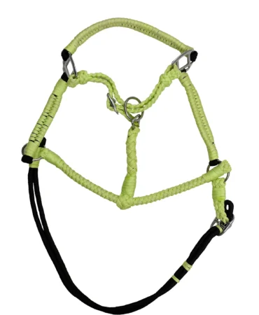 Rope Halter-Green - Green poly nylon rope horse halter designed in full size with a fully adjustable structure. Built without hardware material, it...