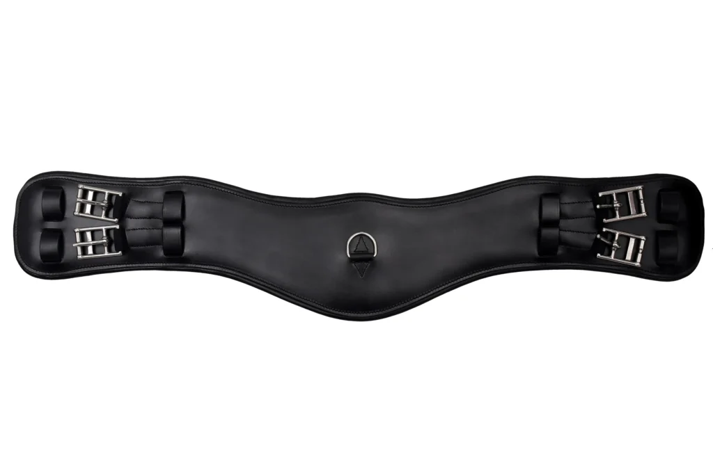 Dressage Girth (VT-GIRTH-116) - Premium leather dressage girth designed with elastic support to provide a comfortable fit while maintaining secure saddle placement. Built for...