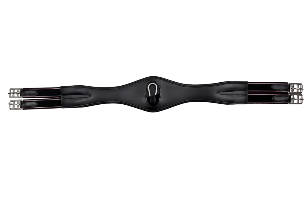 Dressage Girth (VT-GIRTH-118) - Premium jumping girth crafted from cow leather with stainless steel buckles and elastic support. Designed to provide a stable and...