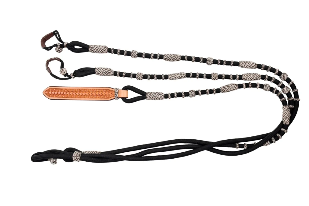Roman Reins - Roman reins featuring a Weaver-style equine quirt and poly nylon rope construction. Designed in full size, these reins provide durable...