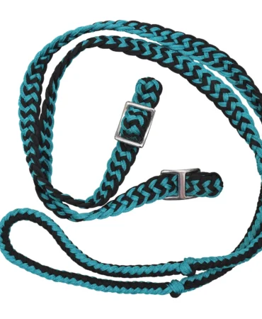 Rope Reins - Hand-braided rope reins made from poly nylon rope with 1" iron Bukkal detailing. Designed in full size, they provide a...
