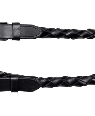 Saddle Holder - Hand-braided leather saddle holder made from black DD leather with Spanish Bukkal detailing. Designed in full size, it offers a...