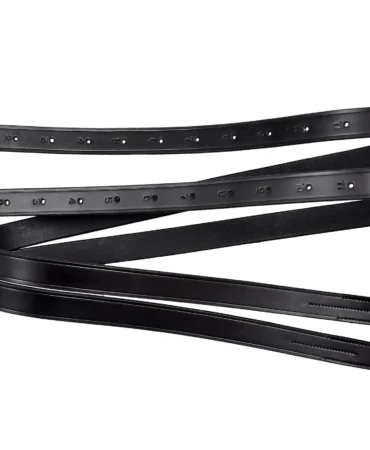 Stirrups - Black leather stirrup straps made with black DD leather and stainless steel fitting material. Designed in full size, these durable...